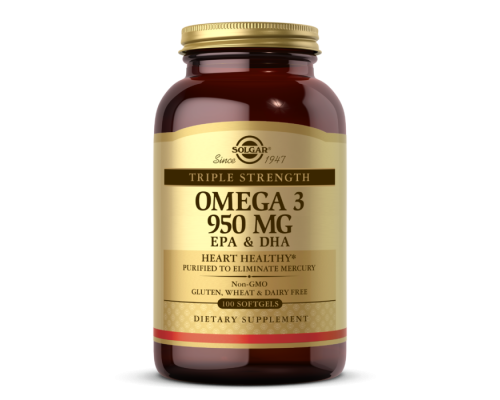 Омега-3 ЕПК та ДГК потрійна сила Solgar (Omega 3 EPA & DHA) 950 мг 100 капсул Омега-3 ЕПК та ДГК потрійна сила Solgar (Omega 3 EPA & DHA) 950 мг 100 капсул