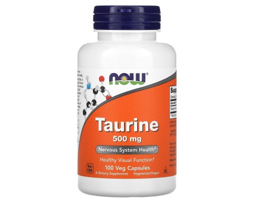 Таурін Now Foods (Taurine) 500 мг 100 капсул Таурін Now Foods (Taurine) 500 мг 100 капсул