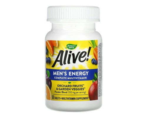 Nature's Way, Alive!, мультивітамінний комплекс для чоловіків, 50 таблеток Nature's Way, Alive!, мультивітамінний комплекс для чоловіків, 50 таблеток
