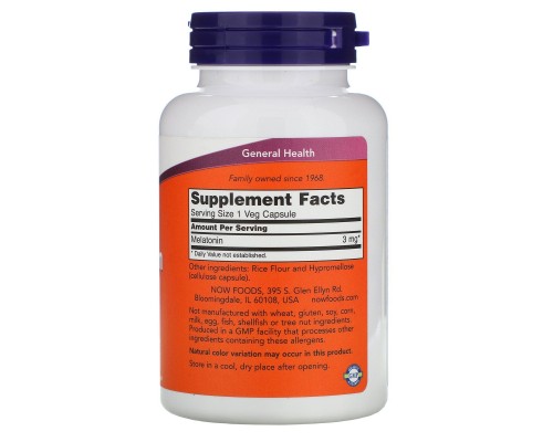 Мелатонін Now Foods (Melatonin) 3 мг 180 капсул Мелатонін Now Foods (Melatonin) 3 мг 180 капсул