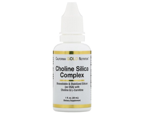 Комплекс із холіном та кремнеземом біодоступна підтримка колагену California Gold Nutrition (Choline Silica Complex Bioavailable Collagen Support) 30 мл Комплекс із холіном та кремнеземом біодоступна підтримка колагену California Gold Nutrition (Choline Silica Complex Bioavailable Collagen Support) 30 мл