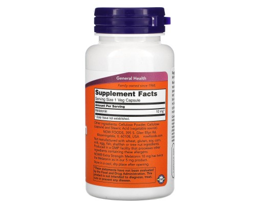 Мелатонін Now Foods (Melatonin Extra Strength) 10 мг 100 вегетаріанських капсул Мелатонін Now Foods (Melatonin Extra Strength) 10 мг 100 вегетаріанських капсул