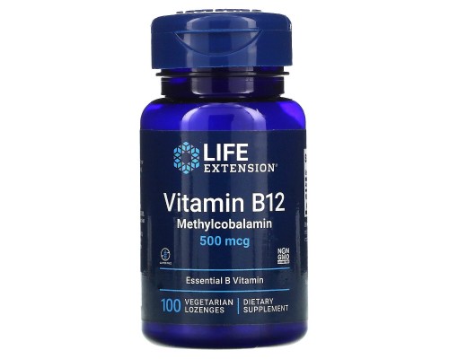Вітамін B12 Life Extension (Vitamin B12) 500 мкг 100 льодяників Вітамін B12 Life Extension (Vitamin B12) 500 мкг 100 льодяників
