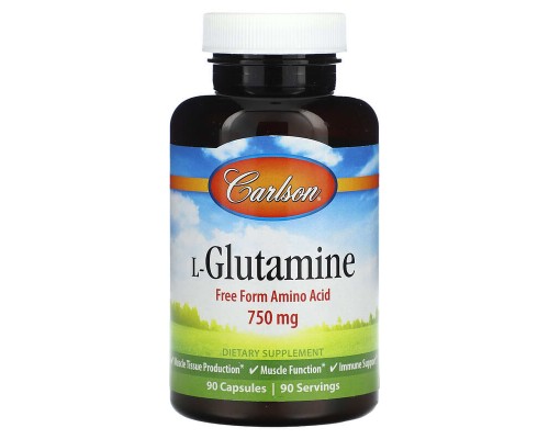 Carlson, L-Glutamine, 750 mg, 90 Capsules Carlson, L-Glutamine, 750 mg, 90 Capsules