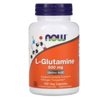 Глютамін Now Foods (L-Glutamine) 500 мг 120 рослинних капсул