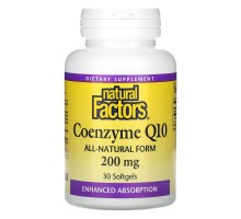 Natural Factors, коензим Q10, 200 мг, 30 капсул