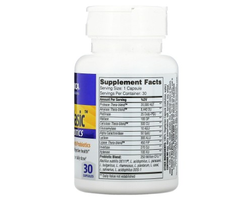 Ферменти та пробіотики, Digest Basic + Probiotics, Enzymedica, 30 капсул Ферменти та пробіотики, Digest Basic + Probiotics, Enzymedica, 30 капсул