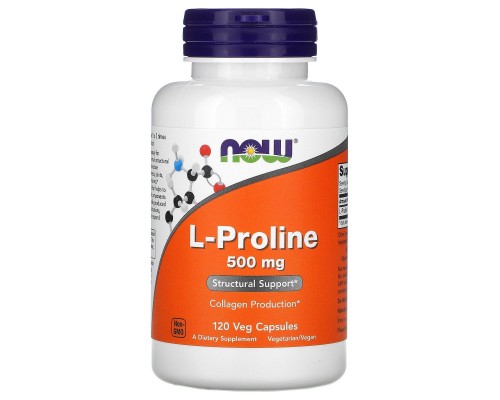 Пролін Now Foods (L-Proline) 500 мг 120 капсул Пролін Now Foods (L-Proline) 500 мг 120 капсул