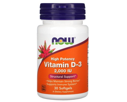 Вітамін Д3 Now Foods (Vitamin D-3) 2000 МО 30 капсул Вітамін Д3 Now Foods (Vitamin D-3) 2000 МО 30 капсул