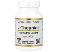 Теанин California Gold Nutrition (L-Theanine AlphaWave) 100 мг 60 вегетарианских капсул