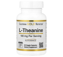 Теанин California Gold Nutrition (L-Theanine AlphaWave) 100 мг 60 вегетарианских капсул