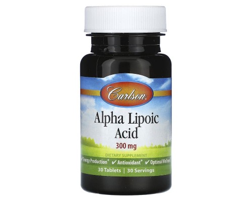 Альфа-ліпоєва кислота Carlson (Alpha-Lipoic Acid) 300 мг 30 таблеток Альфа-ліпоєва кислота Carlson (Alpha-Lipoic Acid) 300 мг 30 таблеток