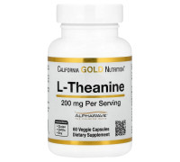 Теанин California Gold Nutrition (L-Theanine AlphaWave) 200 мг 60 вегетарианских капсул