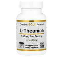Теанин California Gold Nutrition (L-Theanine AlphaWave) 200 мг 60 вегетарианских капсул