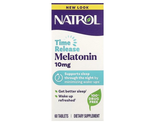 Мелатонін повільного вивільнення Natrol (Melatonin) 10 мг, 60 таблеток