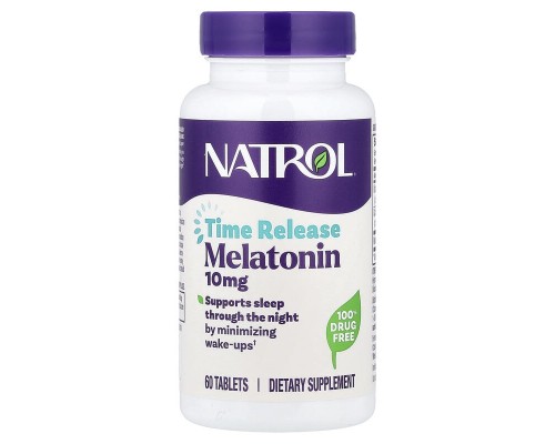 Мелатонін повільного вивільнення Natrol (Melatonin) 10 мг, 60 таблеток