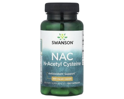 Ацетилцистеїн NAC Swanson 600 мг, 100 капсул Ацетилцистеїн NAC Swanson 600 мг, 100 капсул