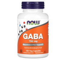 Гамма-аминомасляная кислота (ГАМК) Now Foods GABA 750 мг, 100 растительных капсул