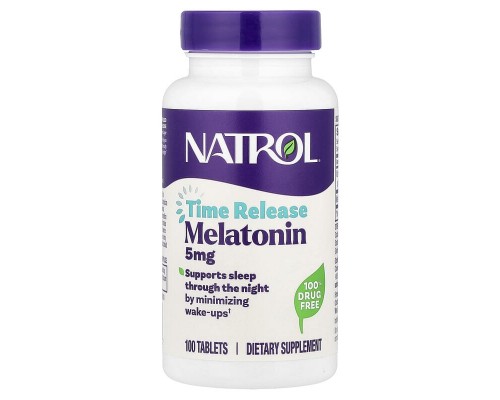 Мелатонин медленного высвобождения Natrol (Melatonin) 5 мг 100 таблеток Мелатонин медленного высвобождения Natrol (Melatonin) 5 мг 100 таблеток