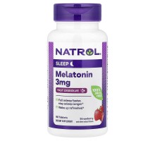 Мелатонін Natrol (Melatonin) 3 мг, 90 таблеток зі смаком полуниці