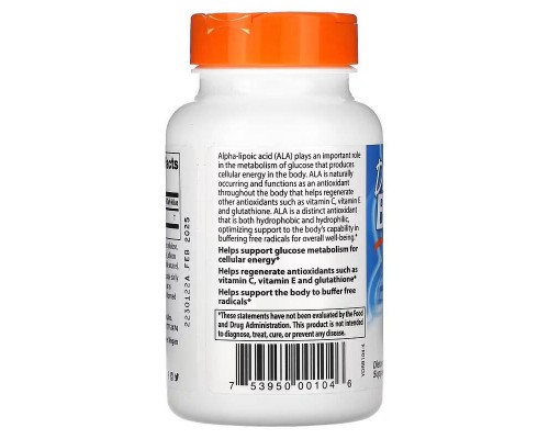 Альфа-ліпоева кислота Doctor's Best (Alpha Lipoic Acid 150) 150 мг, 120 капсул Альфа-ліпоева кислота Doctor's Best (Alpha Lipoic Acid 150) 150 мг, 120 капсул