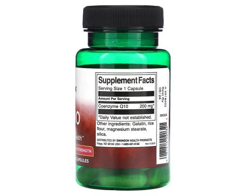 Коензим Q10 Swanson 200 мг, 30 капсул