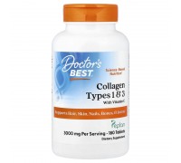 Колаген типів 1 та 3 з Вітаміном С Doctor's Best 1000 мг, 180 таблеток