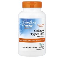 Колаген типів 1 та 3 з Вітаміном С Doctor's Best 1000 мг, 180 таблеток