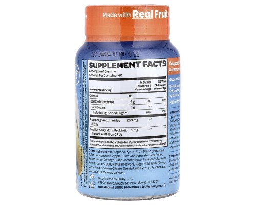 Пробіотики для покращення травлення у дітей з 3х років The Smurfs 40 жувальних мармеладок зі смаком ягід