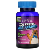 Мультивітаміни Zoo Friends для дітей з 2х років 21st Century 60 жувальних таблеток зі смаком натуральних фруктів