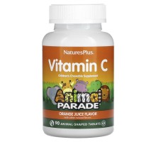 Витамин С для детей Nature's Plus 250 мг, 90 жевательных таблеток со вкусом апельсинового сока