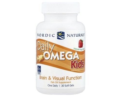 Омега для детей "Daily Omega Kids" Nordic Naturals 500 мг, 30 капсул со вкусом натуральных фруктов Омега для детей "Daily Omega Kids" Nordic Naturals 500 мг, 30 капсул со вкусом натуральных фруктов