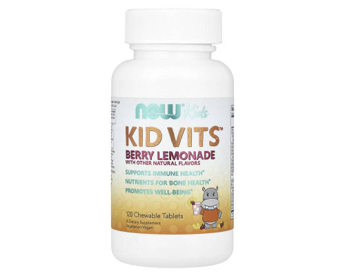 Витамины для детей со вкусом ягод Now Foods (Kid Vits) 120 жевательных таблеток