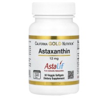 Астаксантин (чистий ісландський) California Gold Nutrition 12 мг, 30 вегетаріанських капсул