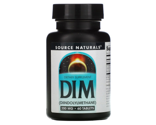 ДИМ (Дииндолилметан ), DIM (Diindolylmethane), Source Naturals, 200 мг, 60 таблеток