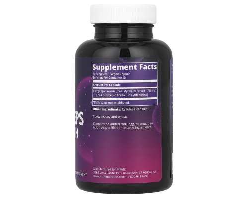Кордицепс CS-4 MRM Nutrition 750 мг, 60 веганських капсул Кордицепс CS-4 MRM Nutrition 750 мг, 60 веганських капсул