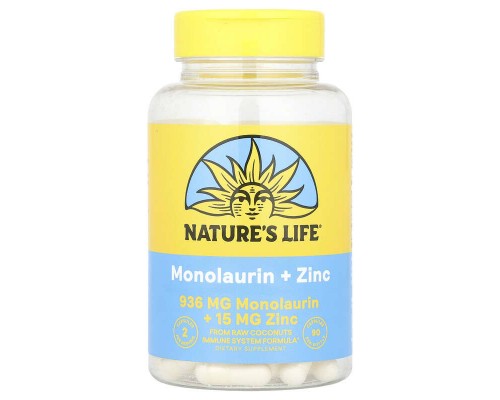 Монолаурин з Цинком Nature's Life 90 капсул Монолаурин з Цинком Nature's Life 90 капсул