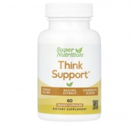 Підтримка мислення, Гінкго Білоба, Бакопа, Ферменти Super Nutrition 60 вегетаріанських капсул
