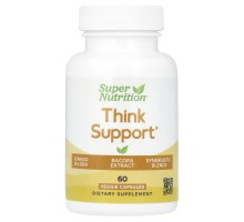 Підтримка мислення, Гінкго Білоба, Бакопа, Ферменти Super Nutrition 60 вегетаріанських капсул