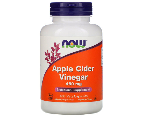 Яблучний оцет Now Foods (Apple Cider Vinegar) 450 мг 180 капсул