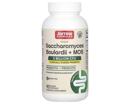 Сахароміцети буларді + МОС, 5 млрд КУО Jarrow Formulas 90 веганських капсул