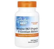 Бетаин гидрохлорид пепсин и генциани Doctor's Best 120 капсул