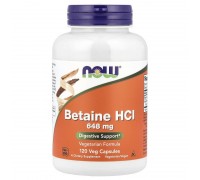 Бетаин гидрохлорид Now Foods (Betaine HCL) 648 мг, 120 вегетарианских капсул