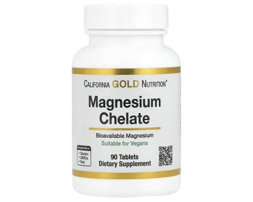 Магний хелат с кальцием California Gold Nutrition 90 таблеток Магний хелат с кальцием California Gold Nutrition 90 таблеток