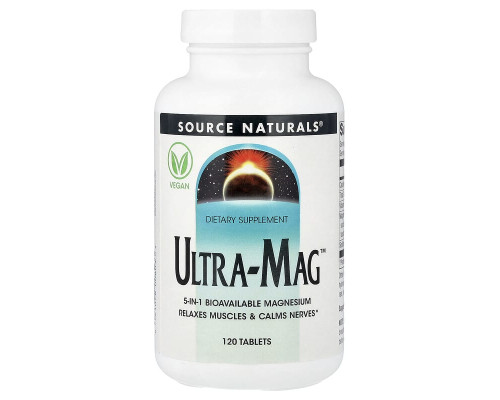 Магний, комплекс Ультра-Маг, Ultra-Mag Magnesium Complex. Source Naturals, 120 таблеток