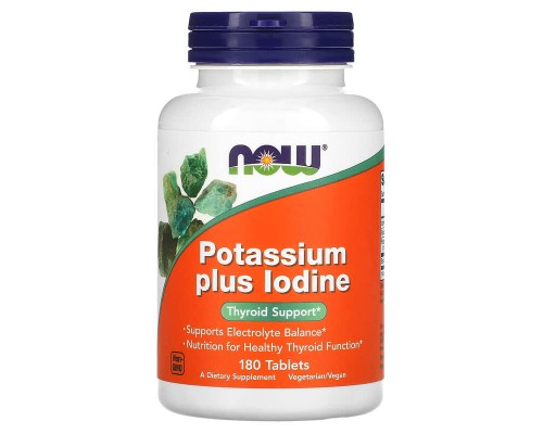 Калій плюс йод Now Foods (Potassium Plus Iodine), 180 таблеток Калій плюс йод Now Foods (Potassium Plus Iodine), 180 таблеток