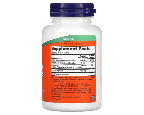 Калій плюс йод Now Foods (Potassium Plus Iodine), 180 таблеток Калій плюс йод Now Foods (Potassium Plus Iodine), 180 таблеток