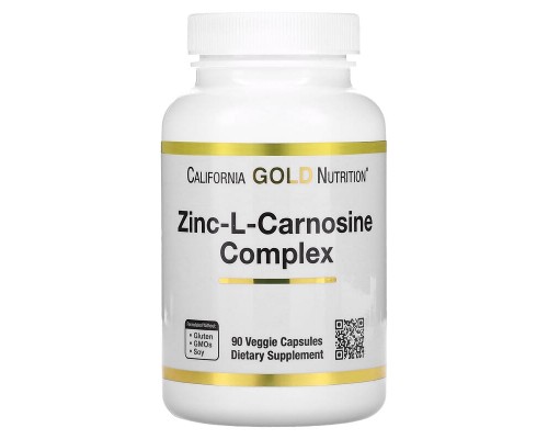 Комплекс Цинк-L-карнозину California Gold Nutrition, 90 капсул, до 07.25 Комплекс Цинк-L-карнозину California Gold Nutrition, 90 капсул, до 07.25