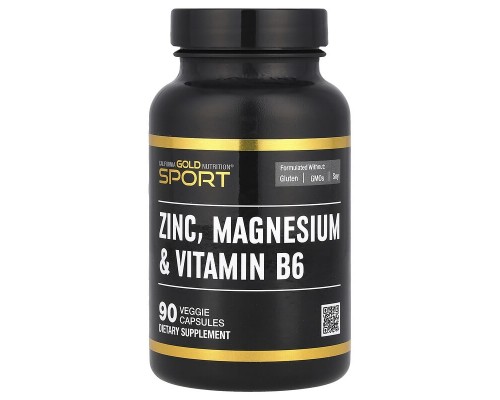 Цинк Магній та Вітамін В6 California Gold Nutrition Sport 90 вегетаріанських капсул