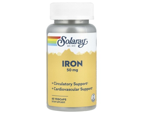 Залізо Solaray (Iron) 50 мг 60 капсул Залізо Solaray (Iron) 50 мг 60 капсул